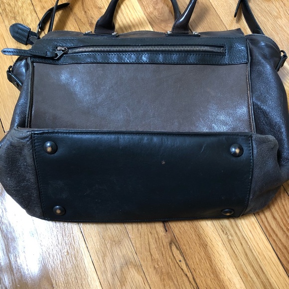 rag & bone Large Pilot Satchel in black and brown - Picture 8 of 8